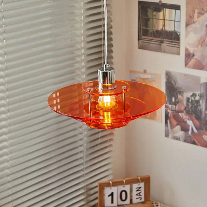 Moderne UFO-formet akryl pendellampe
