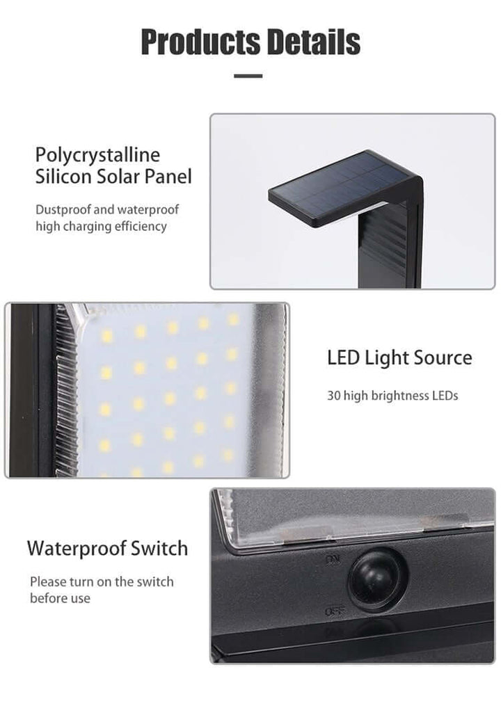 Solcelle-havelampe med LED | 4W | H41cm