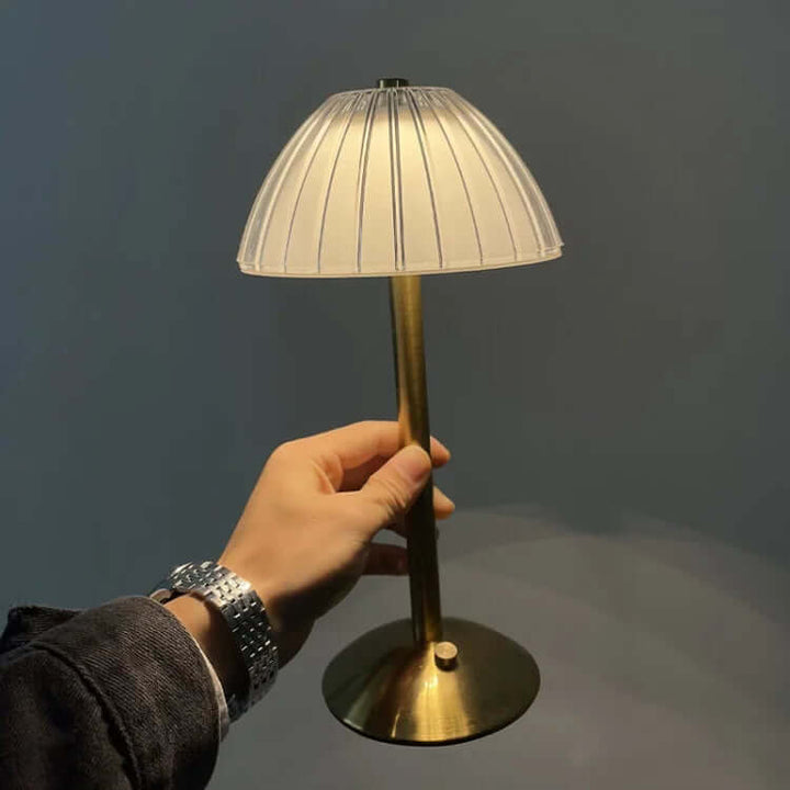 Ledningsfri krystalmetal bordlampe