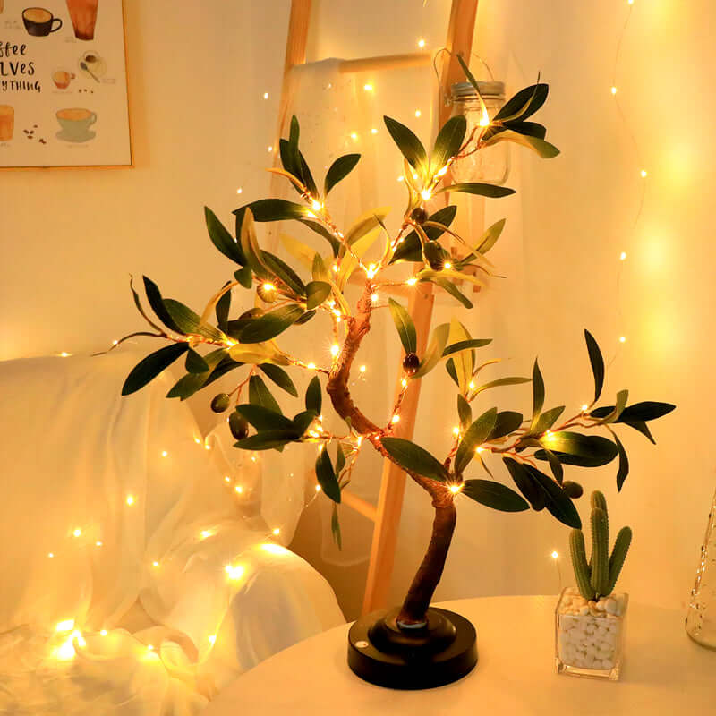 LED Bordlampe i Træform - 50 cm Høj Dekoration