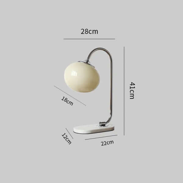 Elegant Bordlampe i Glas og Metal - 28cm