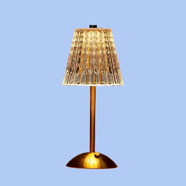 Ledningsfri krystalmetal bordlampe