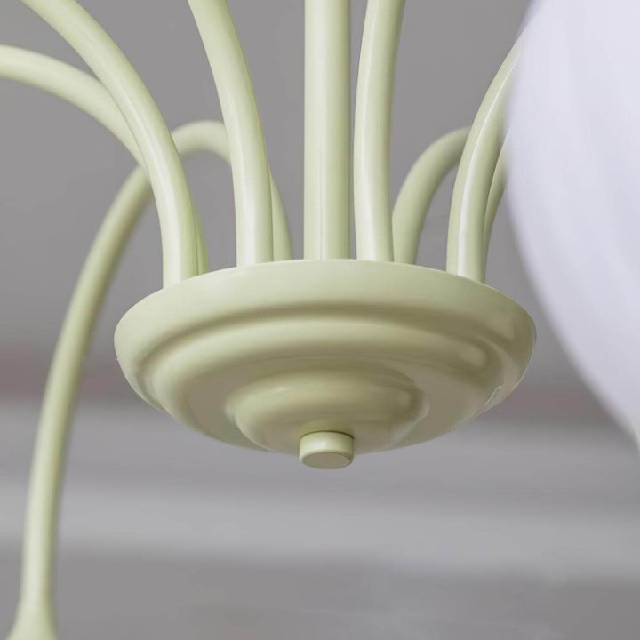 Elegant Matcha Lysekrone i Tulipandesign