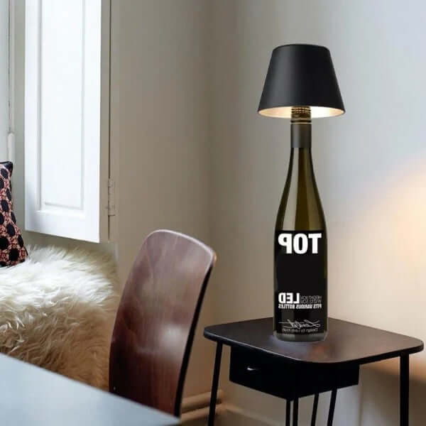 Genopladelig LED Vinflaskelampe