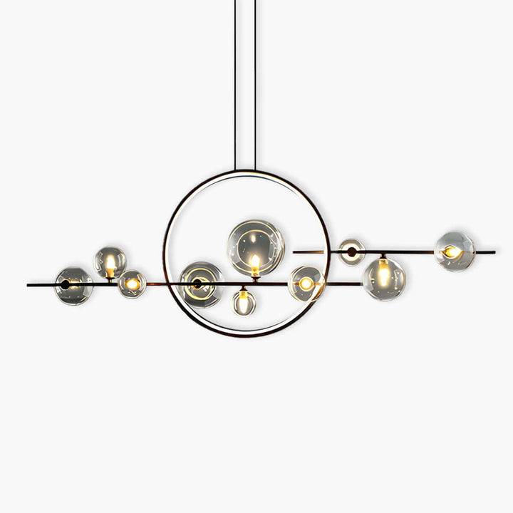 Elegant Lysekrone med Glaskugler | 100/140cm