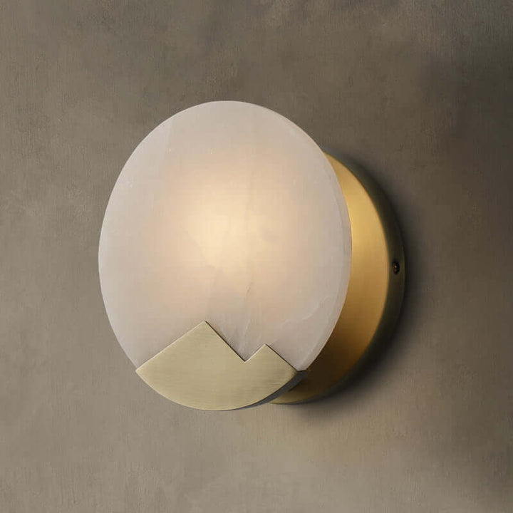Elegant Marmor Væglampe med Messing Detaljer