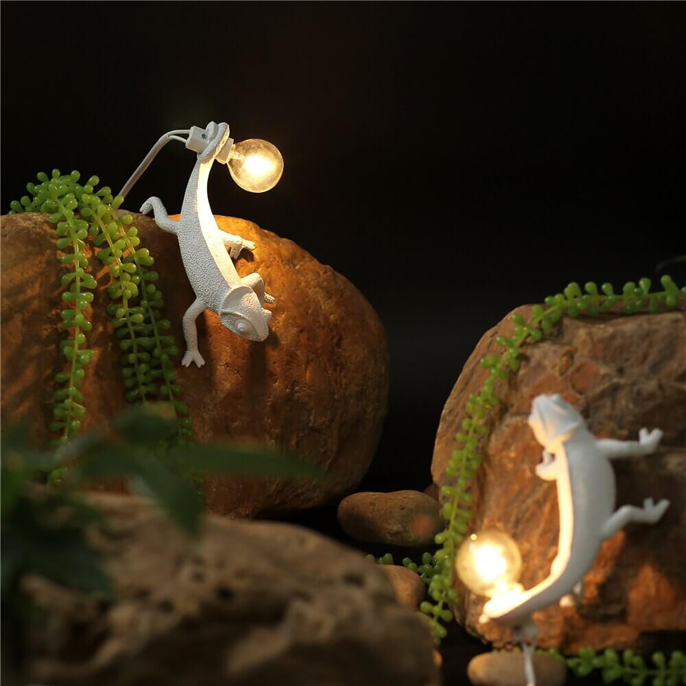 Dekorativ Bordlampe med Firben