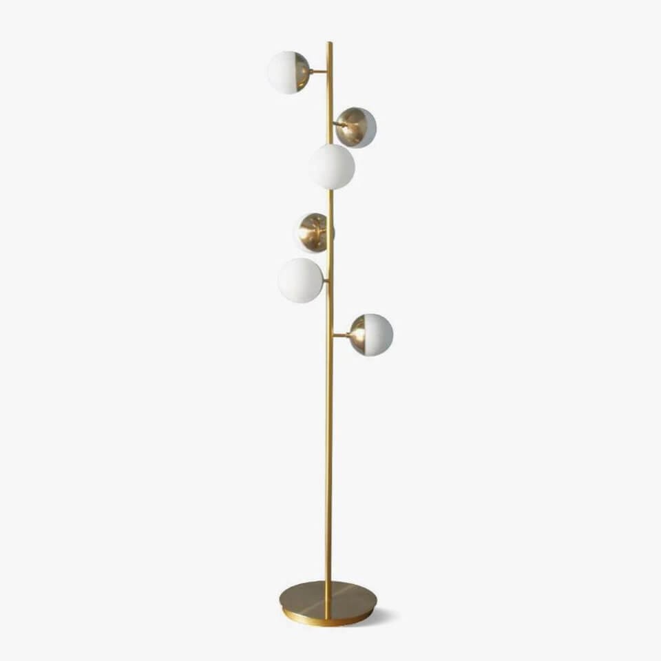 Moderne LED Trælampe med Glaskugler