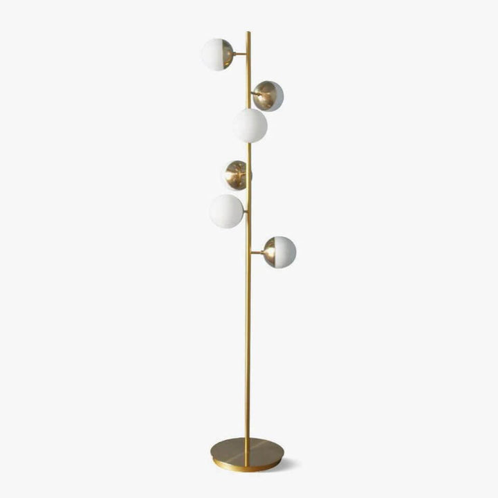 Moderne LED Trælampe med Glaskugler