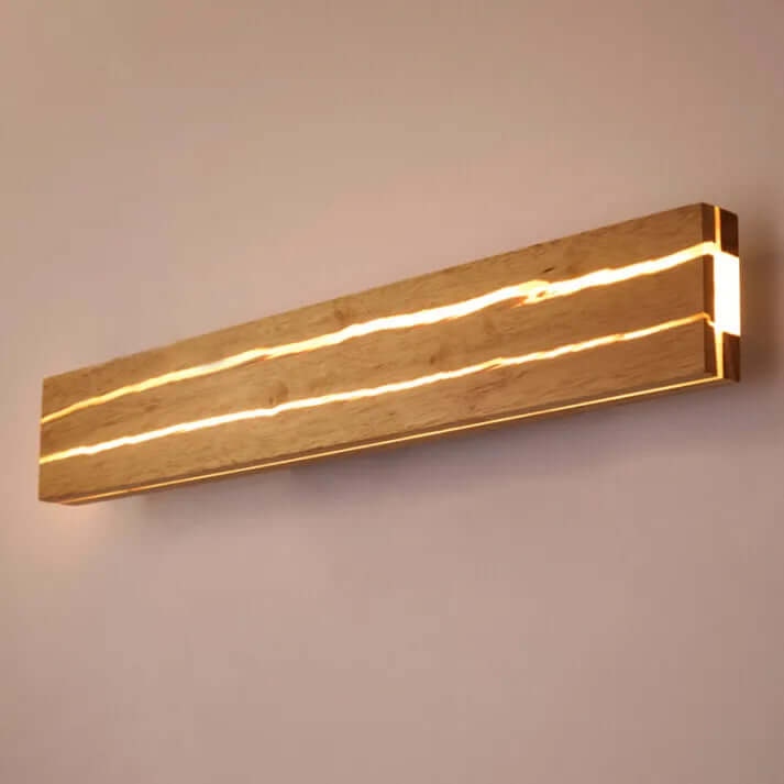 Rustik Trævæglampe med Revnet Design - 30/50cm