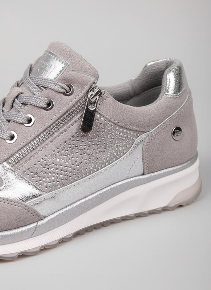 Komfortable grønne dame sneakers med god svangstøtte og justerbar pasform.