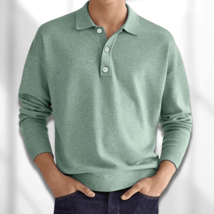 Grå poloshirt til mænd, luksuriøst blødt stof med moderne snit. Perfekt til både hverdag og formelle anledninger.