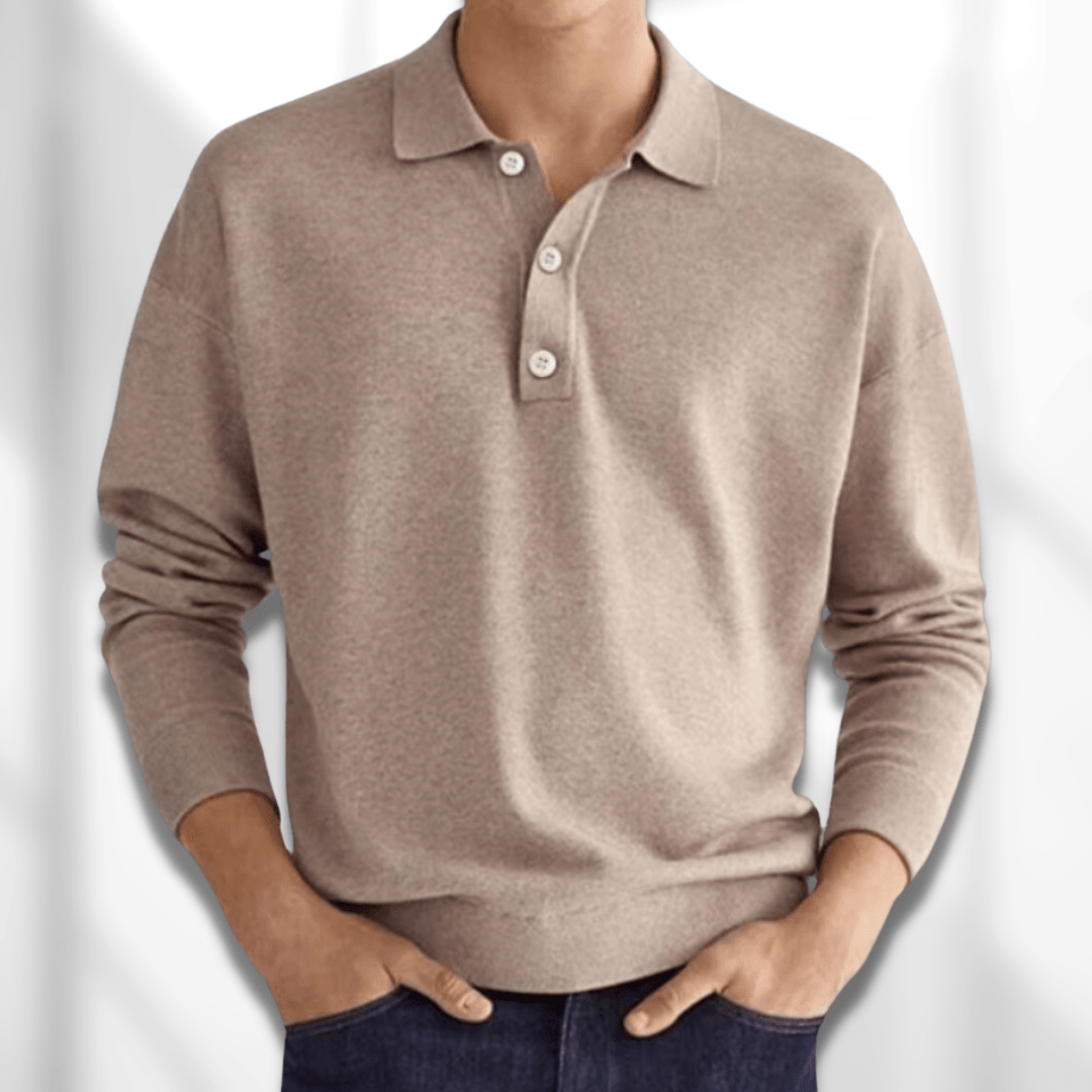 Grå poloshirt til mænd, luksuriøst blødt stof med moderne snit. Perfekt til både hverdag og formelle anledninger.