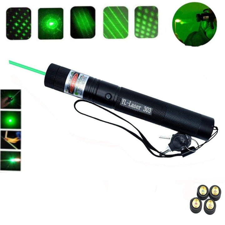 "Grøn og rød laserpointer med høj synlighed, ergonomisk design, præcision og lang rækkevidde til professionelle opgaver."