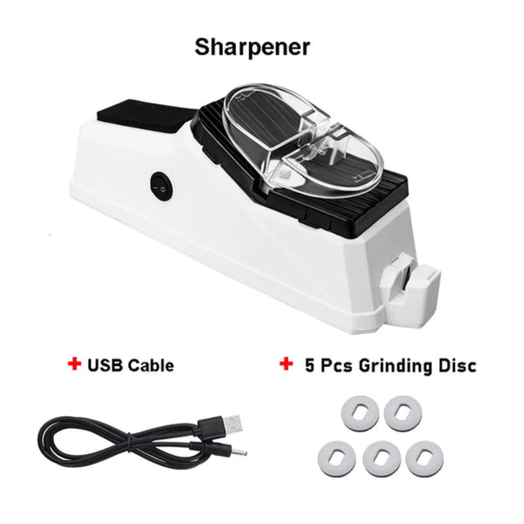 MARNY elektrisk knivsliber med USB-kabel. Nem opladning og skarpere køkkenknive til alle behov.