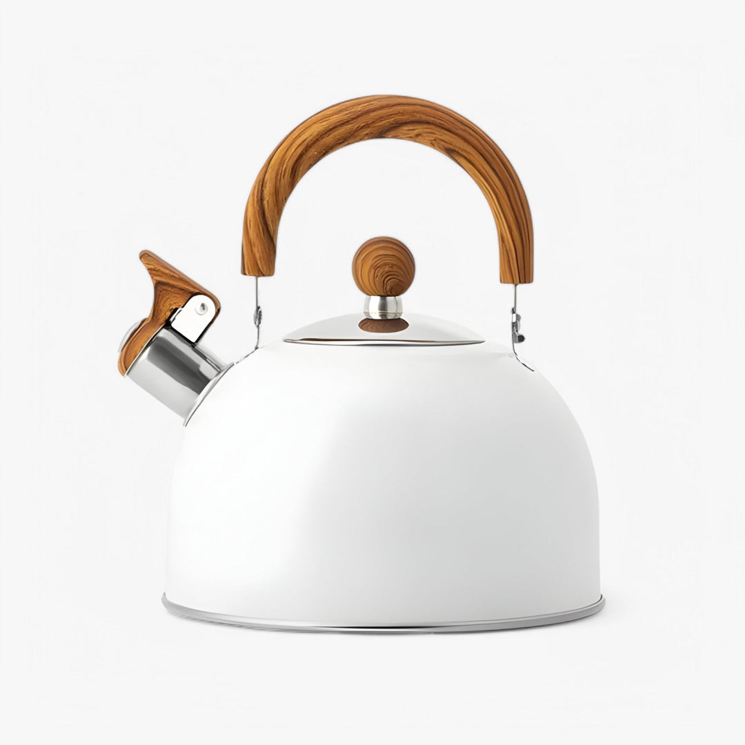 Jiggy Kedel hvid i minimalistisk design med elegante linjer, ideel til hurtig opvarmning og stilfuldt køkken.