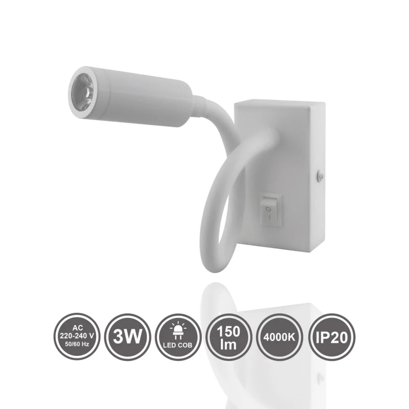 LED Flex Væglampe Sort | Justerbar Retning