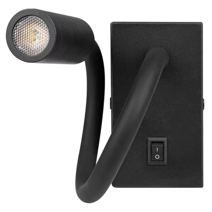 LED Flex Væglampe Sort | Justerbar Retning