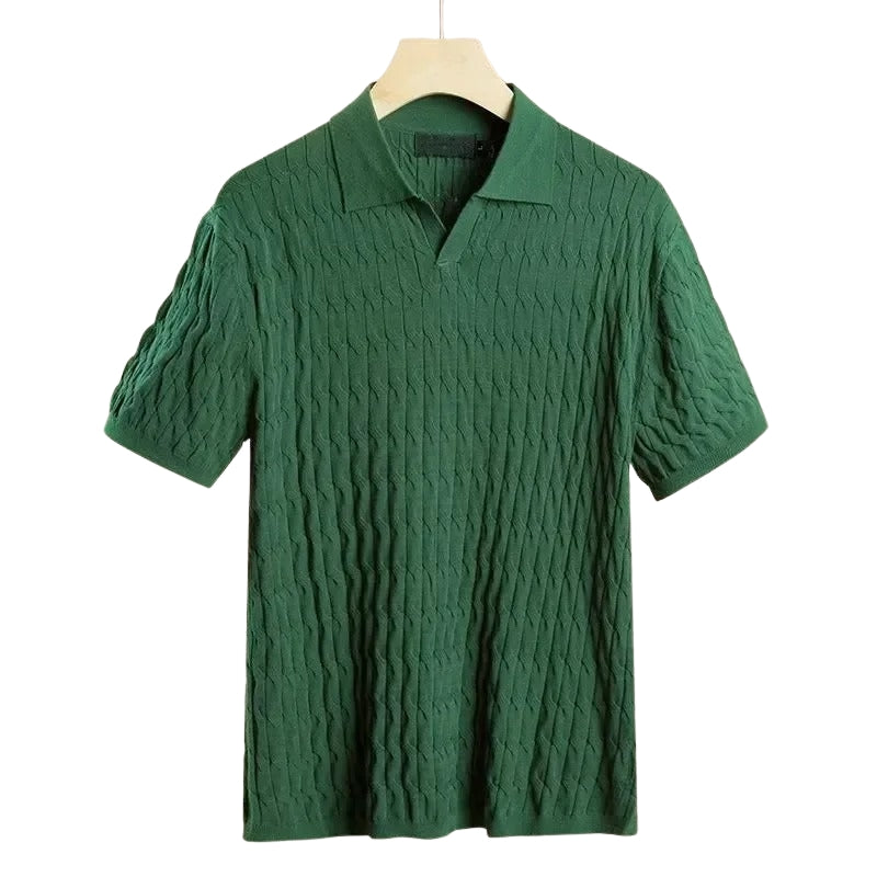 Komfortabel mænds kortærmet polo t-shirt. Klassisk design, alsidig til fritid, sommer og smart casual herretøj.