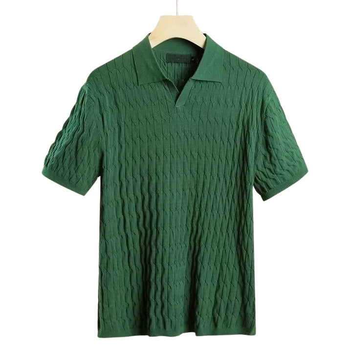 Komfortabel mænds kortærmet polo t-shirt. Klassisk design, alsidig til fritid, sommer og smart casual herretøj.