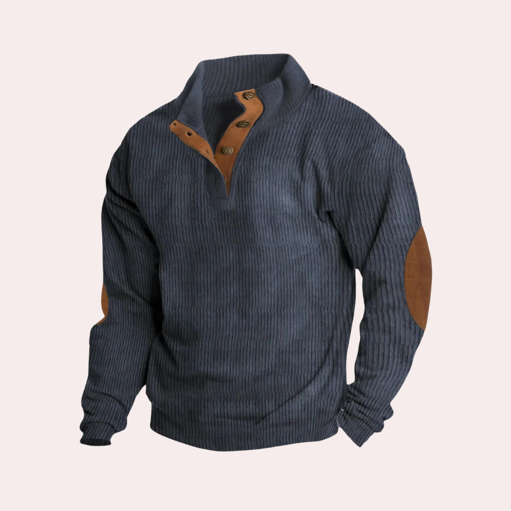 Komfortabel herresweater i khaki farve, stilfuld og ideel til efterårs- og vintergarderoben.
