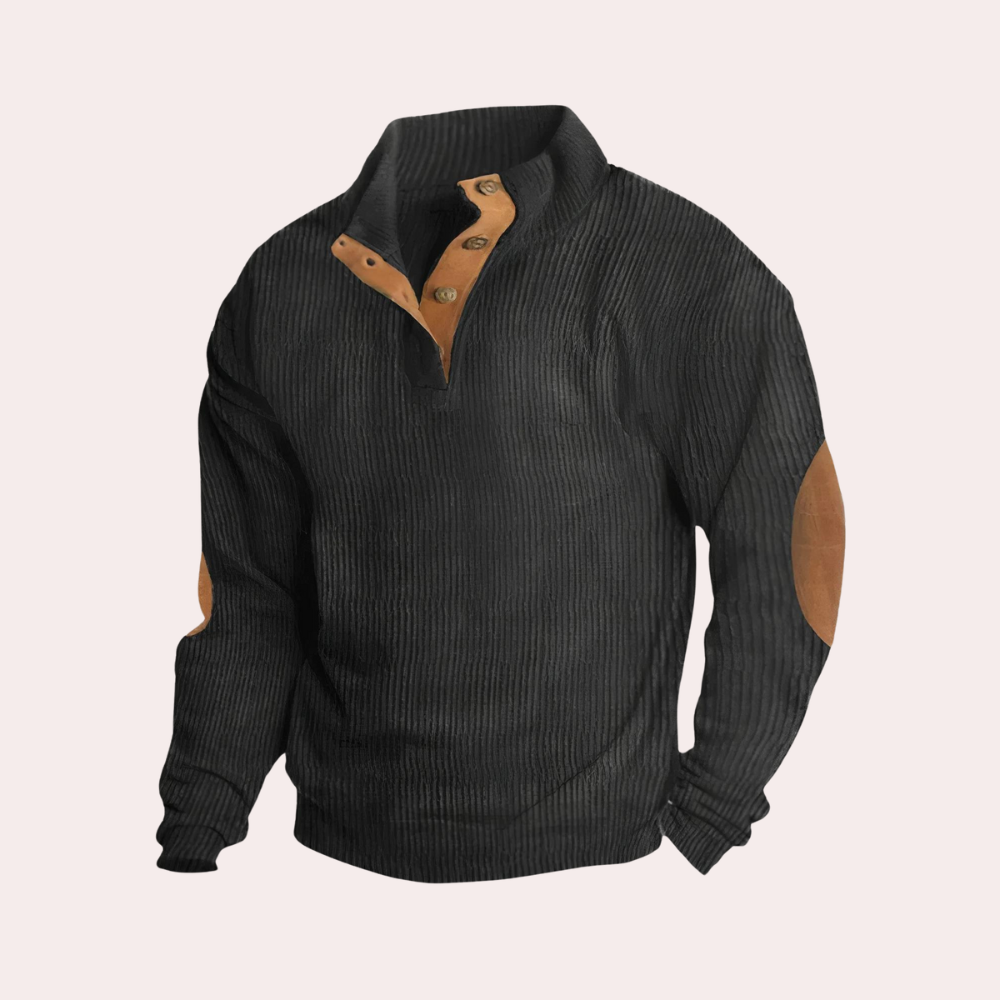 Komfortabel herresweater i khaki farve, stilfuld og ideel til efterårs- og vintergarderoben.