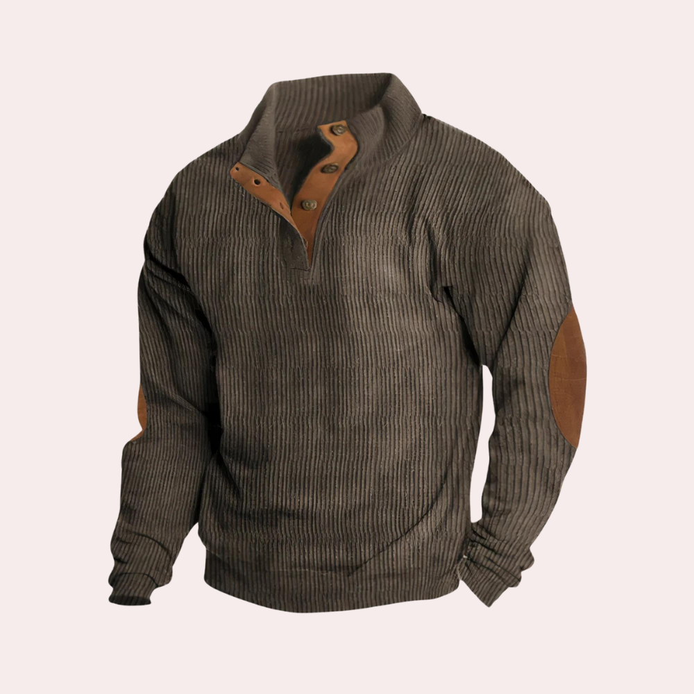 Komfortabel herresweater i khaki farve, stilfuld og ideel til efterårs- og vintergarderoben.