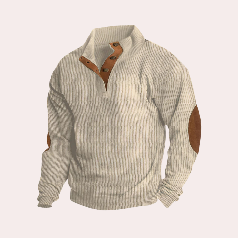 Komfortabel herresweater i khaki farve, stilfuld og ideel til efterårs- og vintergarderoben.