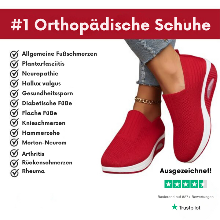 Komfortable slip-on sneakers til kvinder, støttende og åndbare i flere farver, ergonomisk design og skridsikker sål.