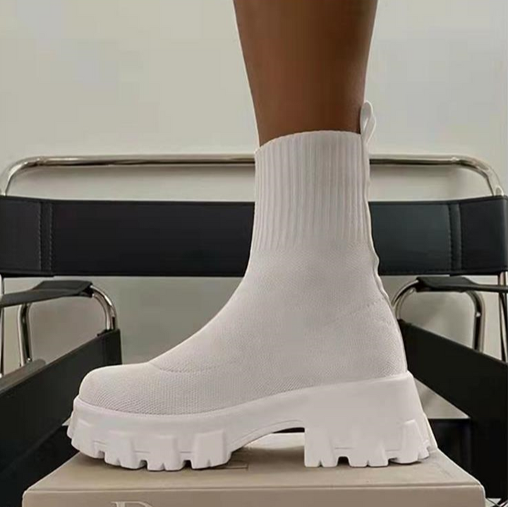 Komfortable ankelstøvler med bred blokhæl til kvinder, støttende og elegante damesko.
