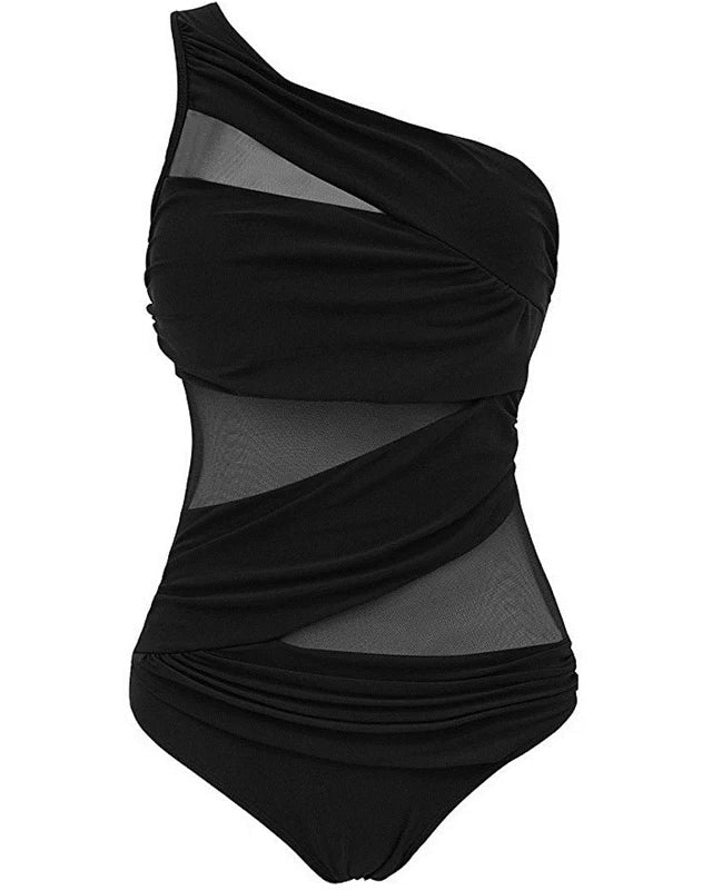 Kvinder's badedragt i asymmetrisk snit med shaping for en flatterende figur & push-up.