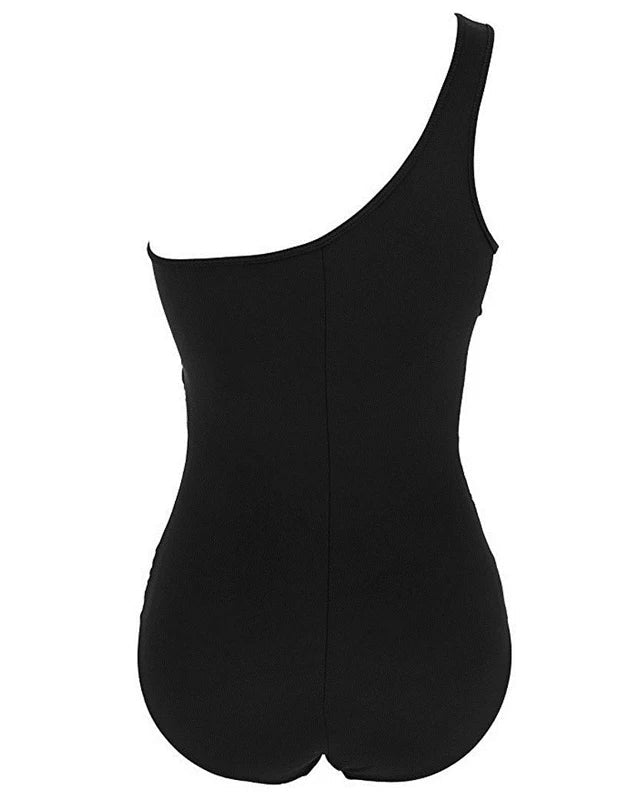 Strandklar asymmetrisk badedragt til kvinder med integreret shaping og løftende push-up.