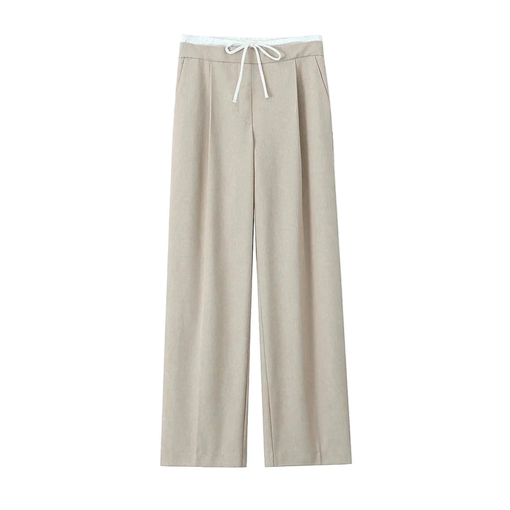 Kvinders wide leg bukser i polyester, perfekt til komfortabel hverdag. Afslappet pasform og stil.