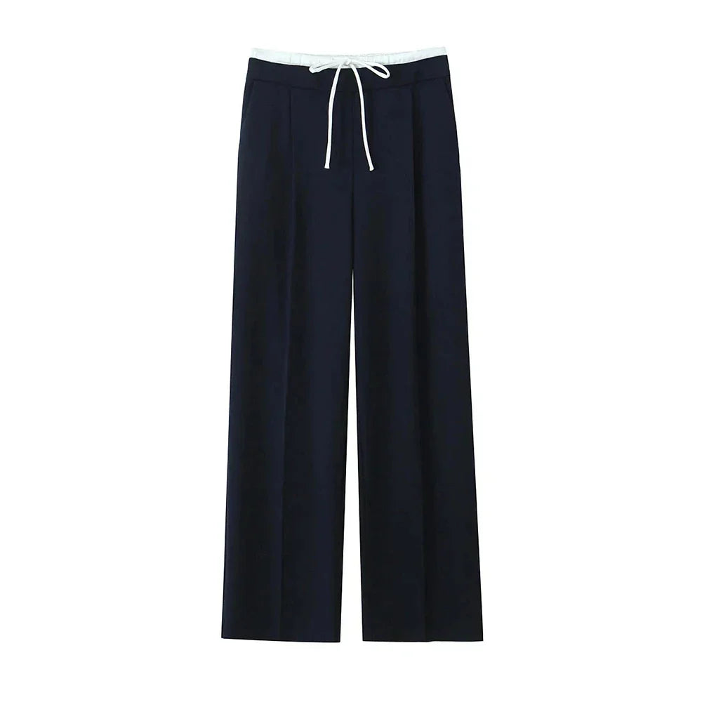Rummelige kvindebukser med brede ben i polyester for maksimal bevægelsesfrihed og komfort.