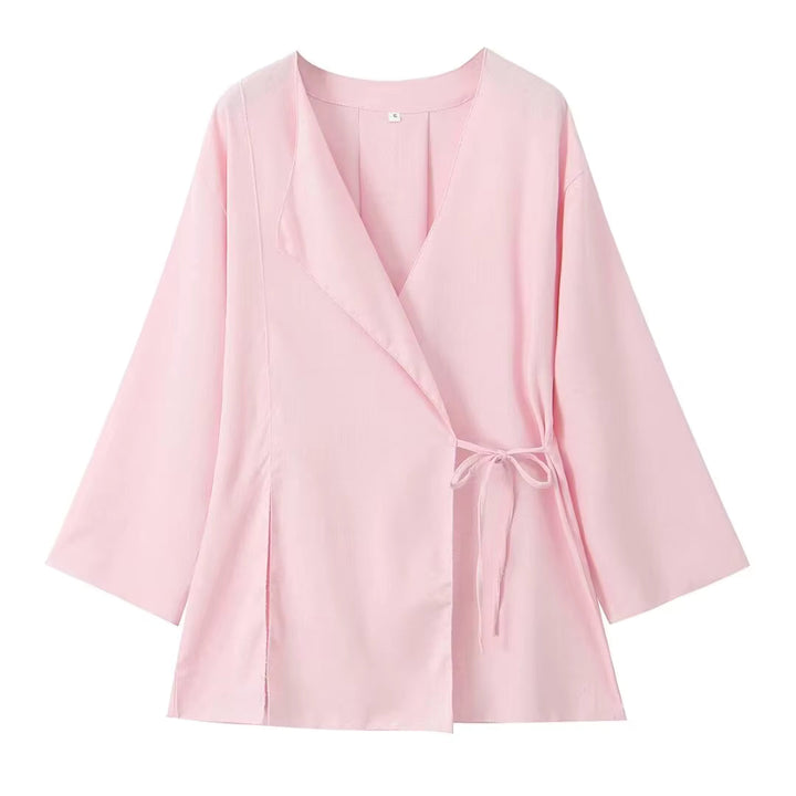 Moderne damejakkesæt med wide leg bukser; elegant og afslappet.