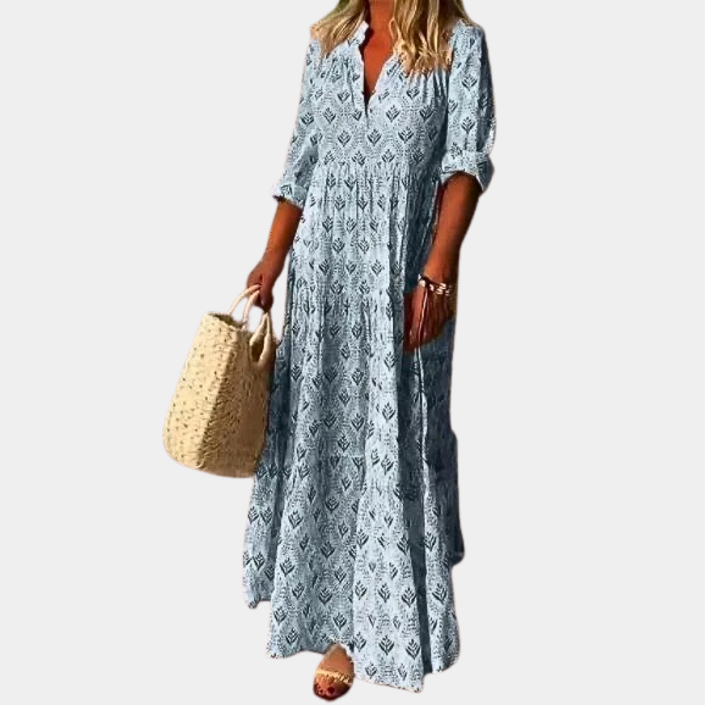 Elegant sommerkjole til kvinder, i lyserød farve, designet for lethed og komfort.