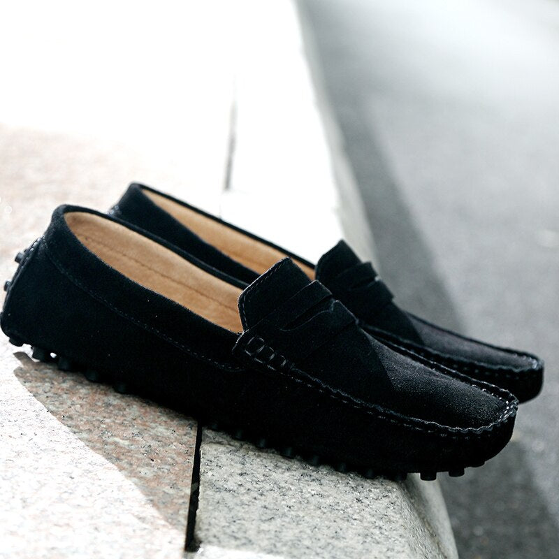 Komfortable herre loafers i italiensk stil, ideelle sommersko til hverdagsbrug.
