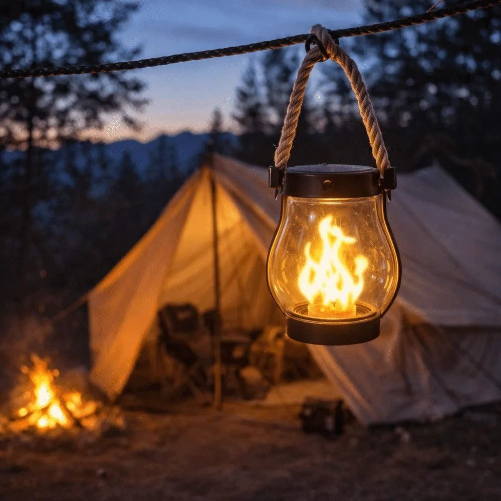 Dekorativ Solcelle Flamme Lampe til Hyggelig Udendørs Belysning