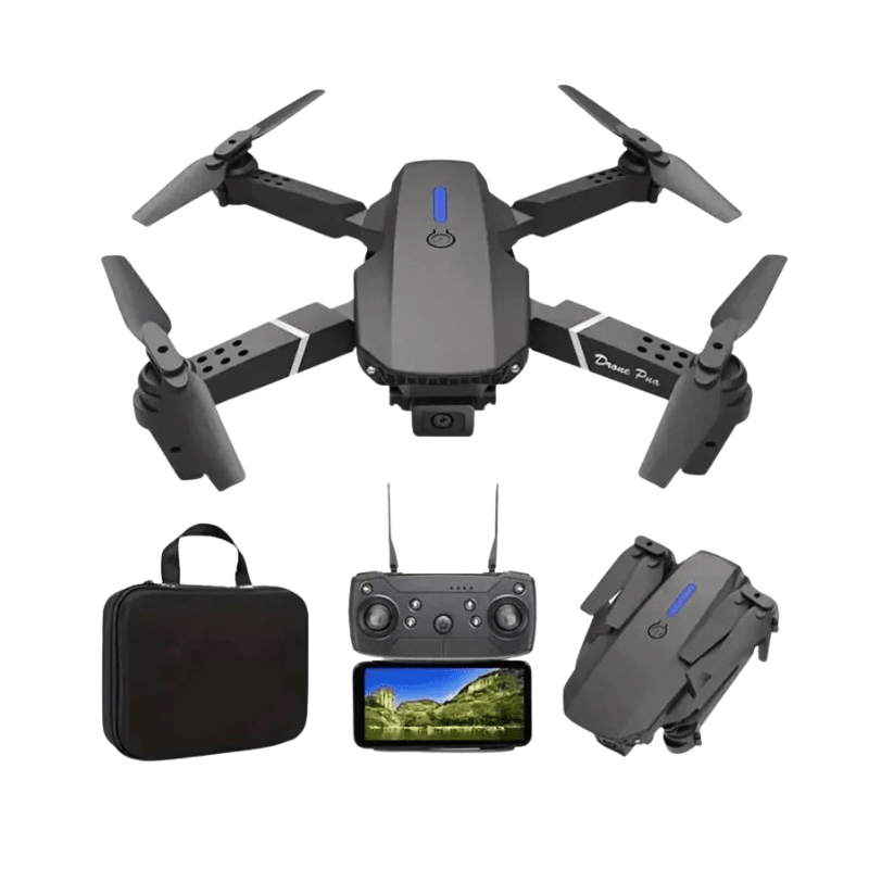Mini drone med 4K kamera og kompakt, foldbart design til nem transport og imponerende dronefotografi.