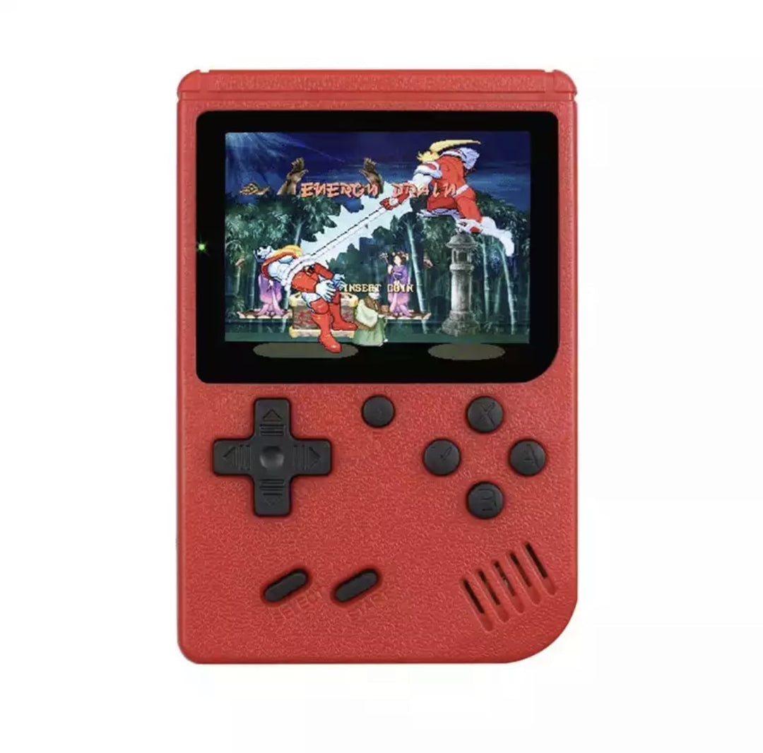 Bærbar retro videospilkonsol, kompakt design, 400 indbyggede klassiske spil, 3-tommer farveskærm, bærbar