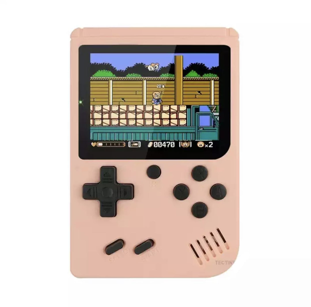 Bærbar retro videospilkonsol, kompakt design, 400 indbyggede klassiske spil, 3-tommer farveskærm, bærbar