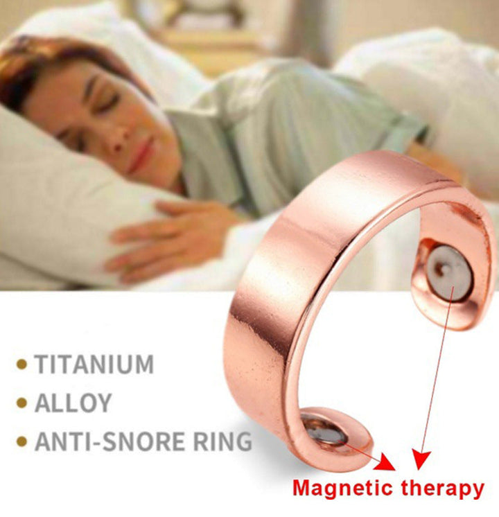 Snorkestop Magnetring i guld, akupressur mod snorken, elegant design til mænd og kvinder