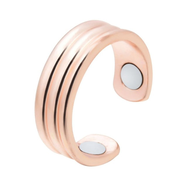 Snorkestop Magnetring i guld, akupressur mod snorken, elegant design til mænd og kvinder