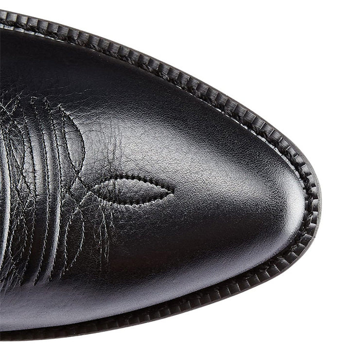 Moderigtige herre cowboystøvler med robust hæl, brunt læder og stilfuldt western-look, perfekte til enhver anledning.