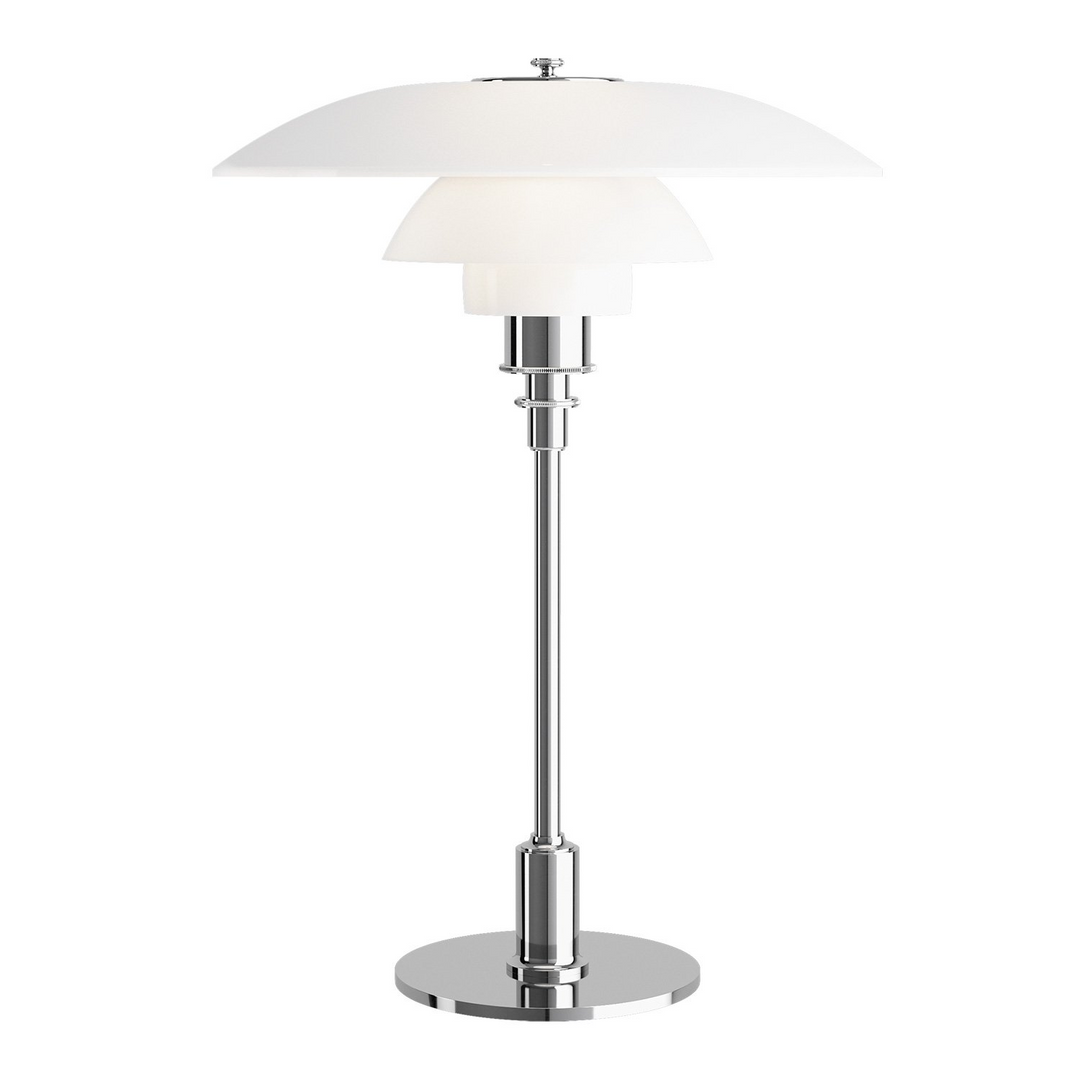 Moderne dansk LED bordlampe i skandinavisk stil, slankt jern- og glasdesign, varm glød, stilfuld belysning