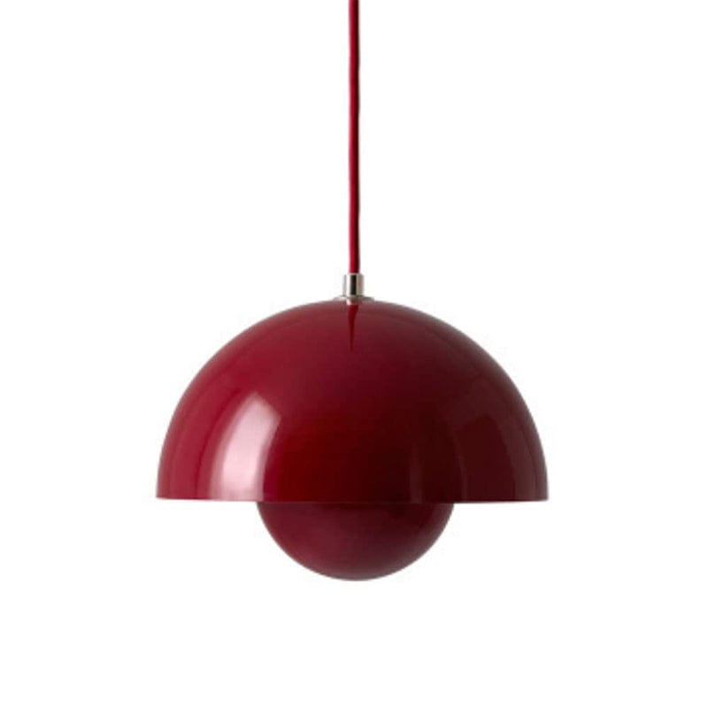 "Moderne hvid flowerpot loftslampe med skandinavisk design, justerbar højde og LED, hængende fra loftet i et stilfuldt hjem."