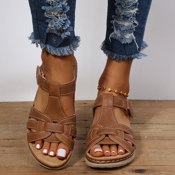 Moderne ortopædiske dame sandaler med komfortabel velcro, elegant design og stilfuld lukning for maksimal støtte og holdbarhe