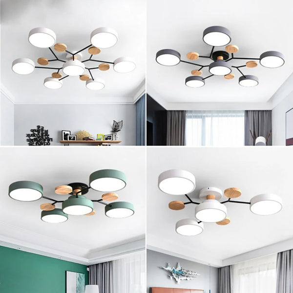 OLAN designer loftlampe i moderne stil med håndlavet smedejernsaccent, justerbart trefarvet lys.