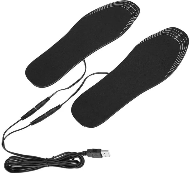 "Opvarmede indlægssåler med USB-opladning, tilpasningsdygtig størrelse, holder fødder varme med hurtig varmefordeling"