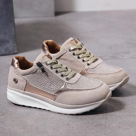 Ortopædiske sneakers med lynlås, komfortabelt design i moderne stil, til kvinder, perfekt til hverdagsbrug og elegance.